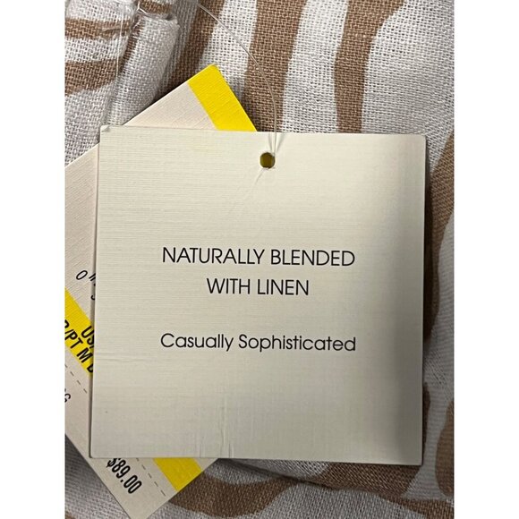 Anne Klein Womens Size Medium Linen Blend Zebra Print Shorts Belt Tan NWT New - Picture 8 of 11